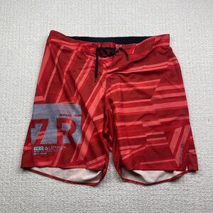 Reebok Shorts Mens XL Red / Black Crossfit PlayDry Training Zipper Pocket